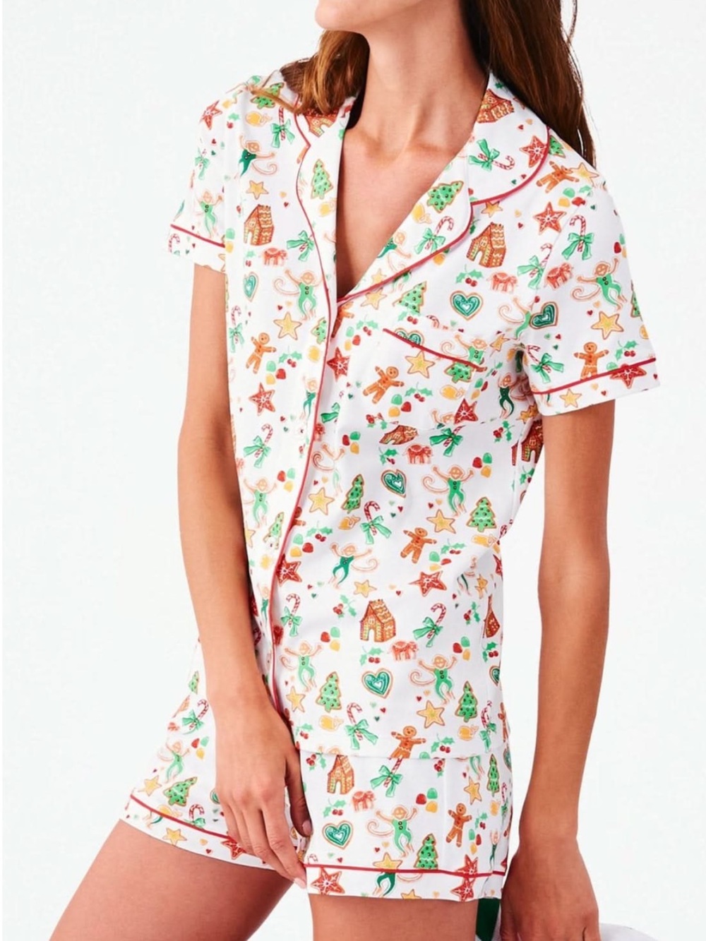 ROLLER RABBIT Gingerbread Polo Party Pajama Short Set - Like New, Medium - Picture 14 of 14